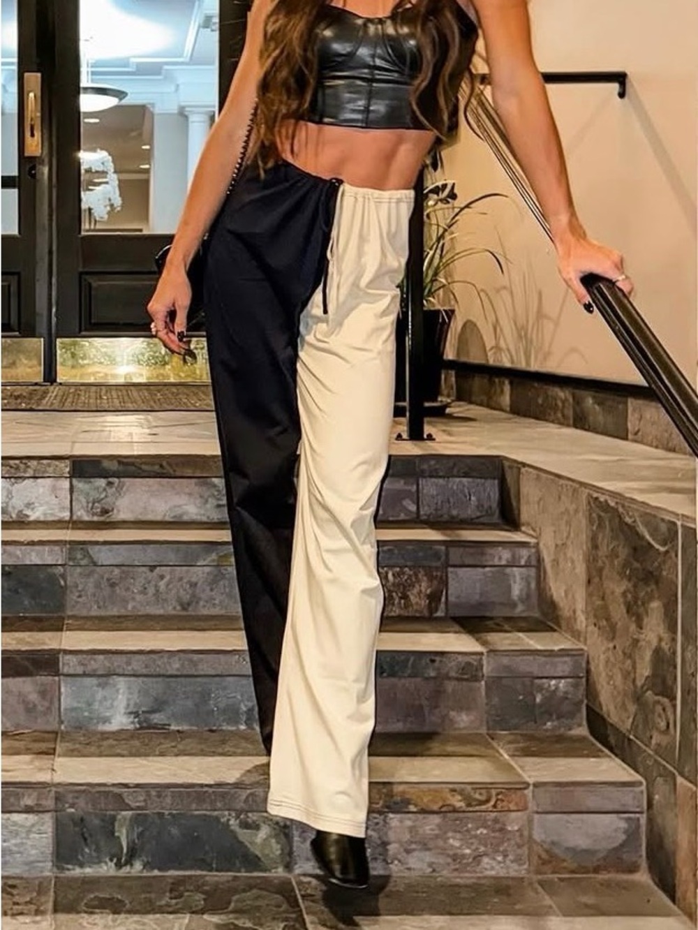 Zara Contrast Wide Leg Pants Limited Edition - Picture 4 of 6